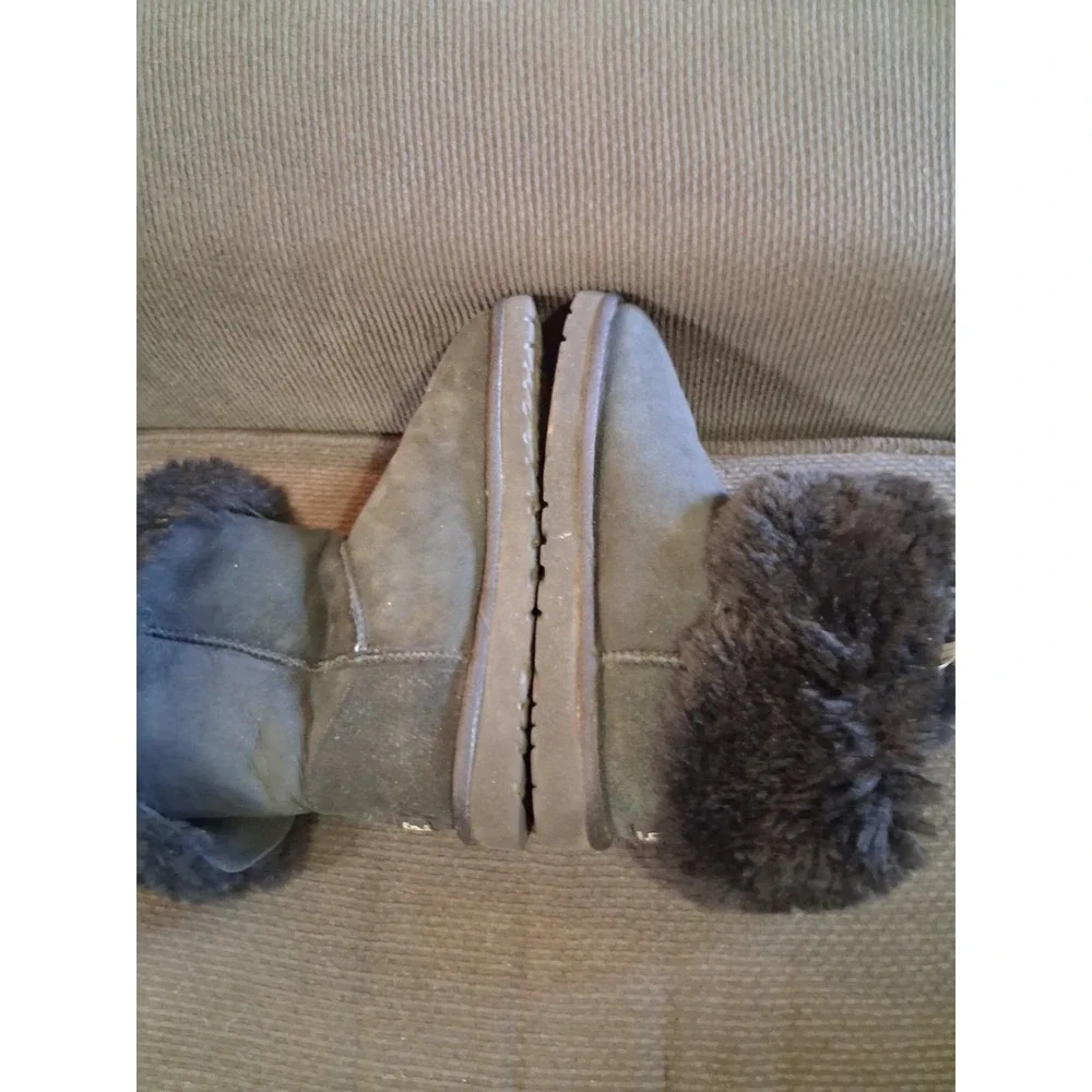 UGG‎ Womens Mini Bailey Button II Black Winter Boots  Comfy  warm Sz-8